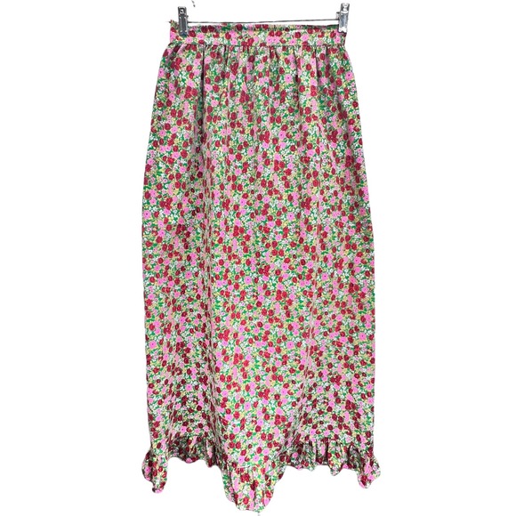 Gilead Other - Gilead Vintage Full Length Floral Apron Ruffle Hem 100% Cotton Cottagecore Rose
